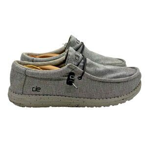 Hey Dude Wally L Stretch Steel Mens Casual Slip On Shoes Sz 11 US 44 EU Canvas